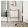 Image de Table de Chevet Murale 3 Tiroirs "Wiru" 70cm Chêne & Blanc