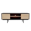 Image de Meuble TV Design "Stripe" 150cm Chêne & Noir