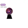 Image de Lumière boule de plasma noir magique 4 pouces sphère de cristal magique lampe de table en verre électrique décor de fête