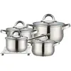 Image de Batterie de Cuisine Induction Acier Inox. 9 pcs, Couvercles + Dessous de Plat Maestro MR-2021 Argent