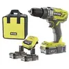 Image de Perceuse-visseuse à percussion 2 vitesses 18V ONEPLUS - Batteries LithiumPlus 2x 2,0 Ah R18PD3-220S