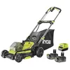 Image de RYOBI Tondeuse Brushless 18V One+ Ø40 cm RY18LMX40C-240 2 Batteries 4,0 Ah | 2 batteries 4,0 Ah et chargeur inclus, réglage centralisé sur 7 positions, guidon repliable, surfaces jusqu'à 600 m² de gazon en occasion ou reconditionné