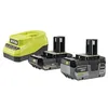 Image de RYOBI Pack 18V One+ Chargeur 2 A, Batteries 4,0 et 2,0 Ah RC18120A-242X | Indicateur 4 LED, cellules antichoc, protection contre la surchauffe, compatible avec l'ensemble des outils de la gamme ONE+ en occasion ou reconditionné