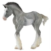 Image de chevaux : Poulain Clydesdale 11 cm gris