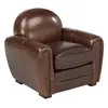 Image de Fauteuil club 100% cuir vieilli BAUDOIN - Marron