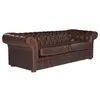 Image de Canapé 3 places chesterfield CLOTAIRE 100% cuir vieilli