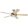 Image de 78182 Ventilateur de plafond d'intérieur à cinq pales et une lampe Comet de 132 cm, finition en titane avec verre opale dépoli en occasion ou reconditionné
