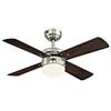 Image de Colosseum 90 cm Brushed Nickel Indoor LED Ceiling Fan, Dimmable LED Light Kit with Opal Frosted Glass