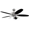 Image de 72559 Ventilateur de plafond d'intérieur à cinq pales et cinq lampes Arius de 132 cm, finition chrome avec verre opale dépoli en occasion ou reconditionné