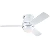 Image de 72180 Ventilateur de plafond d’intérieur blanc de 112 cm Halley, kit d éclairage avec verre opale dépoli en occasion ou reconditionné