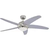 Image de 72220 Ventilateur de plafond d'intérieur à cinq pales et une lampe Bendan de 132 cm, finition chrome satiné avec verre opale dépoli en occasion ou reconditionné