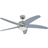 Image de Ventilateur de plafond argenté avec lampe bendan - 132 cm