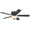 Image de 72154 Ventilateur de plafond d'intérieur à cinq pales et une lampe Everett de 132 cm, finition expresso avec assiette en verre scavo en occasion ou reconditionné