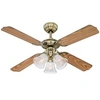 Image de "princess" trio celing ventilateur laiton antique avec verre dépoli