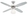 Image de Capitol 105 cm Brushed Steel Indoor Ceiling Fan, Light Kit with Opal Frosted Glass