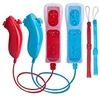 Image de 2x 2 en 1 Manette Wiimote Motion Plus intégré et Nunchunk compatible pour Nintendo Wii et Wii U -QUMOX (rouge et bleu)