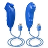 Image de 2pcs Nunchuk bleu foncée compatible pour Manette Nintendo Wii /WII U /WII MINI-