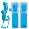 Image de 2x 2 en 1 Manette Wiimote Motion Plus intégré et Nunchunk compatible pour Nintendo Wii et Wii U -QUMOX bleu claire