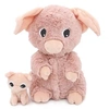 Image de Les Déglingos Les PTIPOTOS by Peluche BARBEKIOU Cochon Maman and Bebe Rose