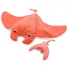 Image de Peluche Deglingos Ptipotos Raie Manta Maman/Bebe Orange TU 74403