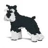 Image de Jekca Blocs De Construction -chien Schnauzer Moyen Qui Tourne La Tete Noir Et Blanc