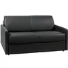 Image de Canapé 2 places convertible express en simili noir - Couchage 120 cm - Matelas 22 cm avec mémoire de forme CALIFE