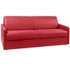 Image de Canapé 4 places convertible express en simili rouge - Couchage 160 cm - Matelas 22 cm avec mémoire de forme CALIFE