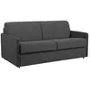 Image de Canapé 3 places convertible express en tissu gris - Couchage 140 cm - Matelas 18 cm CALIFE