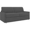 Image de Canapé 2 places convertible express en tissu gris - Couchage 120 cm - Matelas 22 cm avec mémoire de forme CALIFE
