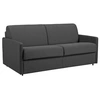 Image de Canapé 3 places convertible express en tissu gris - Couchage 140 cm - Matelas 22 cm avec mémoire de forme CALIFE