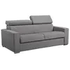 Image de Canapé 3 places convertible express en tissu gris - Couchage 140 cm - Matelas 18 cm VIZIR