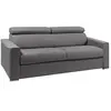 Image de Canapé 4 places convertible express en tissu gris - Couchage 160 cm - Matelas 18 cm VIZIR