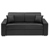 Image de Canapé 3 places convertible express en simili - Noir - Couchage 140 cm - Matelas 14 cm EMIR