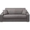 Image de Canapé 3 places convertible express en tissu - Gris - Couchage 140 cm - Matelas 22 cm avec mémoire de forme EMIR