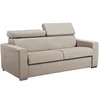 Image de Canapé 3 places convertible express en tissu beige - couchage 140 cm - Matelas 18 cm VIZIR