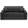 Image de Canapé 3 places convertible express en simili - Noir - Couchage à lattes larges 140 cm - Matelas 14 cm EMIR