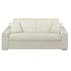 Image de Canapé 3 places convertible express en simili - Blanc - Couchage à lattes larges 140 cm - Matelas 14 cm EMIR