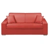 Image de Canapé 3 places convertible express en simili - Rouge - Couchage à lattes larges 140 cm - Matelas 14 cm EMIR