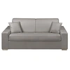 Image de Canapé 3 places convertible express en simili - Gris - Couchage à lattes larges 140 cm - Matelas 14 cm EMIR