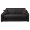 Image de Canapé 3 places convertible express en tissu - Anthracite - Couchage à lattes larges 140 cm - Matelas 14 cm EMIR