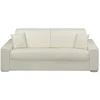 Image de Canapé 4 places convertible express en simili - Blanc - Couchage à lattes larges 160 cm - Matelas 14 cm EMIR