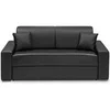Image de Canapé 3 places convertible express en simili - Noir - Couchage à lattes larges 140 cm - Matelas 18 cm EMIR
