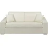 Image de Canapé 3 places convertible express en simili - Blanc - Couchage à lattes larges 140 cm - Matelas 18 cm EMIR