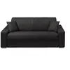 Image de Canapé 3 places convertible express en tissu - Anthracite - Couchage à lattes larges 140 cm - Matelas 18 cm EMIR