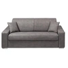 Image de Canapé 3 places convertible express en tissu - Gris - Couchage à lattes larges 140 cm - Matelas 18 cm EMIR