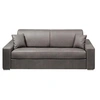 Image de Canapé 4 places convertible express en tissu - Gris - Couchage à lattes larges 160 cm - Matelas 18 cm EMIR
