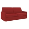 Image de Canapé 3 places convertible express en tissu rouge - Couchage à lattes larges 140 cm - Matelas 14 cm CALIFE