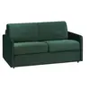 Image de Canapé 3 places convertible express en velours vert sapin - Couchage à lattes larges 140 cm - Matelas 14 cm CALIFE