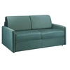 Image de Canapé 3 places convertible express en velours vert menthe - Couchage à lattes larges 140 cm - Matelas 14 cm CALIFE