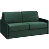 Image de Canapé 3 places convertible express en velours vert sapin - Couchage à lattes larges 140 cm - matelas 18 cm CALIFE